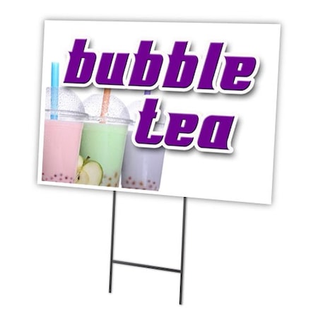 Signmission Bubble Tea Yard Sign & Stake outdoor plastic coroplast window, C-1216-DS-Bubble Tea C-1216-DS-Bubble Tea